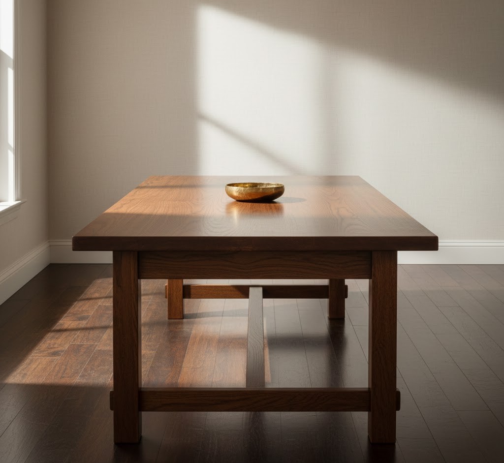 Gerestaureerde antieke eettafel